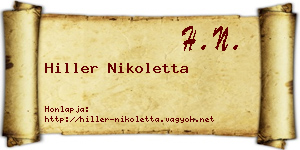 Hiller Nikoletta névjegykártya